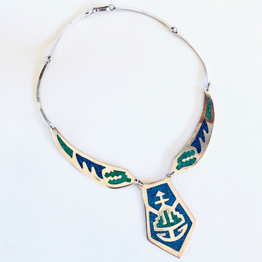 Silver (Alpaca) and turquoise necklace